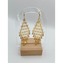 Arnes Jewelry Çelik 22 Ayar Altın Kaplama Kişnişli Küpe Ar343nes Gold