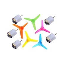 ECE 5 Adet Üç Kanat Pervane Ve 5 Adet 1.5-3V DC Motor Set