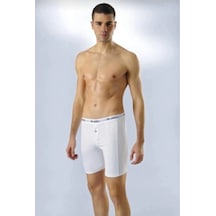 Anıt 1114 Erkek Uzun Likralı Boxer 6 Adet Beyaz
