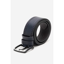 Dericlub Hakiki Deri 4.5 Cm Erkek Dikişli Spor Kemer 520 Lacivert Lacivert