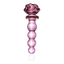 Zaga Oyun Pembe Kristal Boğumlu Cam Anal Plug Yapay Penis 14 CM