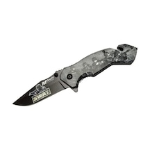4 23 6 Swat Kurtarma / Kamp Çakı 20cm - Yarı Otomatik, Kemerlikli, Cam Kırma Ve İp Kesme Aparatlı Renkli