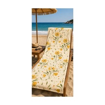 Plaj Havlusu Ss-26 Koleksiyonu Premium Özel Tasarım Hızlı Kuruyan Mikrofiber Havlu 75x150 Cm Krem