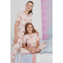 Siyah İnci Pamuklu Örme Pijama Takım 24117030 Çok Renkli