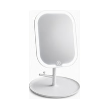 Tr Led Işıklı Makyaj Aynası 3 Modlu Usb Şarjlı Beyaz Kare Taşınabilir Açı Ayarlı Güzellik Ayna 18 X 14 Cm Genel