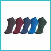 Bezos Erkek Pamuklu Patik Çorap 5'li Paket 39-44 Dikişsiz Burun, Koku Karşıtı, Nefes Alan Kısa Konç Sneaker Çorabı Beden: 39-44 Renk: Çok Renkli 5'li Dfnbez