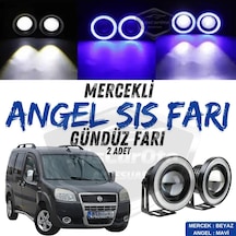 Fiat Doblo D2 2005-2010 Uyumlu Üniversal Mercekli Angel Sis Farı Metal Su Geçirmez 76 Mm Mavi Gündüz Farı Angel Sis Farı 56206624