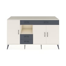 Hyperion Konsol 4 Raflı 4 Çekmeceli 3 Kapaklı 176x44x99 Aytaşı-aytaşı/antrasit Aytası - Aytası