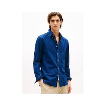 Tommy Hilfiger Chambray Rf Shırt Erkek Mavi Gömlek - Mw0mw38134
