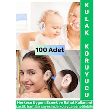 Yetişkin Çocuk Kullanım Banyo Deniz Havuz Yüzme Su Kaçma Önleyen Koruyucu Esnek Kulak Bonesi 100 Adt Çok Renkli
