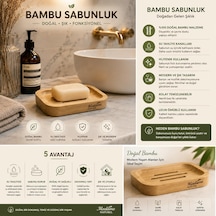 Doğal Bambu Sabunluk, Katı Sabun Altlığı Suya Dayanıklı Izgaralı Açık Ahşap