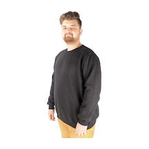 Mode Xl Erkek Sweat Bis Yaka Recycle B20531 Siyah 001