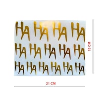 Motosiklet Otomobil Bisiklet Sticker Seti A5 Hahaha 15x21cm Gold