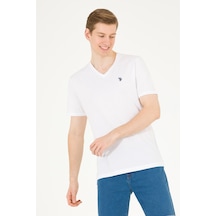 U.S. Polo Assn. Erkek Beyaz Basic Tişört 50263203-Vr013