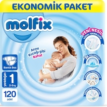 Molfix Bebek Bezi 1 Beden Yenidoğan Ekonomik Paket 120 Adet 3'lü