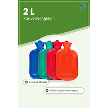 Sıcak Su Torbası 2 L Klasik Kauçuk Vidalı Kapaklı Sızdırmaz Kas V Çok renkli