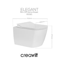 Creavit Elegant Beyaz Kanalsız Asma Klozet Eg321, Creavit Elegant Duroplast Yavaş Kapak Diğer Creavit Elegant Beyaz Kanalsız Asma Klozet Eg321, Creavit Elegant Duroplast Yavaş Kapak Diğer