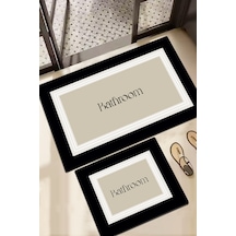 Roose 60x100 50x60 Kaydırmaz Tabanlı 2'li Banyo Paspas Seti Takımı Bej