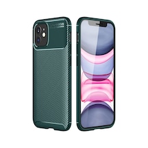 Apple iPhone Uyumlu  12 Mini Kılıf Auto Focus Karbon Kapak -  Yeşil