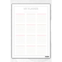 Zamansız Çok Amaçlı Günlük Haftalık Aylık Planlayıcı - A4 Ebat Yapılacaklar - 30 Yaprak - Planner - 1362 Çok Renkli