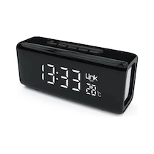 Linktech Saatli Bluetooth Hoparlör - Q219 Taşınabilir Saatli , Alarmlı , Termometreli Bluetooth Hopa