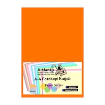 Fosforlu Turuncu Renkli A-4 Fotokopi Kağıdı 25 li 1 Paket Artlantis Fotokopi Renkli A4 Kağıdı