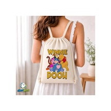 Ghostbastır Design Winnie The Pooh Büzgülü Keten Çanta C367 Bej