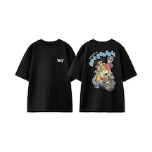 Thewert Dragon Ball Motor Tasarım Sırt Baskılı Pamuk Siyah Oversize T-shirt