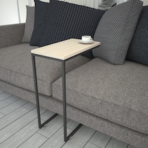 Callen Yan Sehpa & Tekerlekli Servis Sehpası Metal Açık Meşe