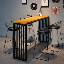 Ilgitrafik Bar Masası Yüksek Mutfak Masası, Retro Tasarım Ahşaplı Masa