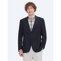 Kip Siyah Düz Modern Fit %100 Keten Ceket