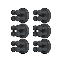 6 Paket Silikon Diş Fırçası Tutucuları, Duvara Monte Askılar, Duş Banyo Mutfak Koleji Gereçleri İçin Lifli Jilet Asma, Siyah Siyah