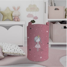 Mekta Home Bebek Ve Çocuk Odası Yıldızlı Prenses Desenli Oyuncak Sepeti Renkli Çok Renkli