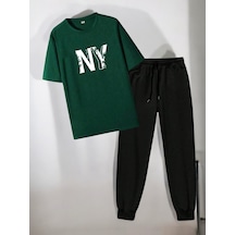 Uyguntarz Unisex New York Baskılı Eşofman Takımı Yeşil