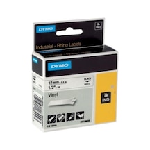 Dymo Rhino Pro Etiketi Renkli Vinil 12 Mmx5.5 Mt Beyaz Üzerine Siyah