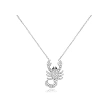Emılıano Jewellery Silver 925 Ayar Zirkon Taşlı Akrep Desenli Kolye Gold - Rose Gold - Gümüş