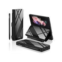 Samsung Uyumlu Galaxy Z Fold 3 Kılıf Zore Kalemlik Droga Kapak Siyah