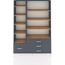 Arges Dolap 9 Raflı 4 Çekmeceli 132x30x195 Antrasit-çam/antr... Antrasit