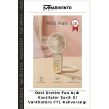 Özel Üretim Fan Açık Vantilatör Şarjlı El Vantilatörü F71 Kahverengi
