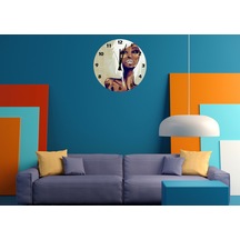 Ti-play Siyah Ve Güzel 30x30cm Akrilik Dekoratif Modern Duvar Saati ÇOk Renkli