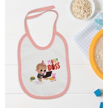 Bk Kids Mini Boss Tasarımlı Pembe Bebek Mama Önlüğü Pembe