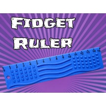 3d Baskı Dokunsal Fidget Cetveli - Kabartmalı Stres Ve Odaklanma Oyuncağı - Mavi