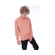 Zuzunga Unisex Basic Düz Yavruağzı Renk %100 Pamuk Sweatshirt