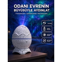 Gece Lambası Yumurta Işık Speaker Yeni Nesil Dinozor Yumurtası Görünümlü - Lisinya Beyaz