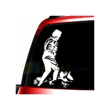 Atatürk Kocatepe Silüet Arka Cam Oto Sticker Yapıştırma Etiket