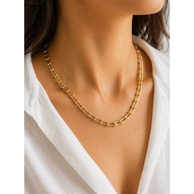 Cm Jewelry Nova Gold Çelik Kolye Altın