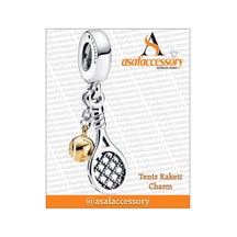 Tenis Raketi Charm Gümüş Kaplama