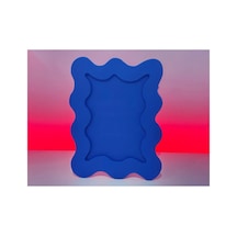 Alvera Dalgalı Fotoğraf Çerçevesi Wiggle Tasarım Masaüstü Çerçeve 10x15 Cm Fotoğraf Çerçevesi Mavi