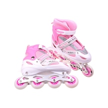 Roller Master  Çantalı Metal Gövdeli Kız Paten 31-34 Beyaz - Pembe
