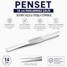 Penset 14 Cm Paslanmaz Çelik - Sivri Uçlu Dişli Cımbız
